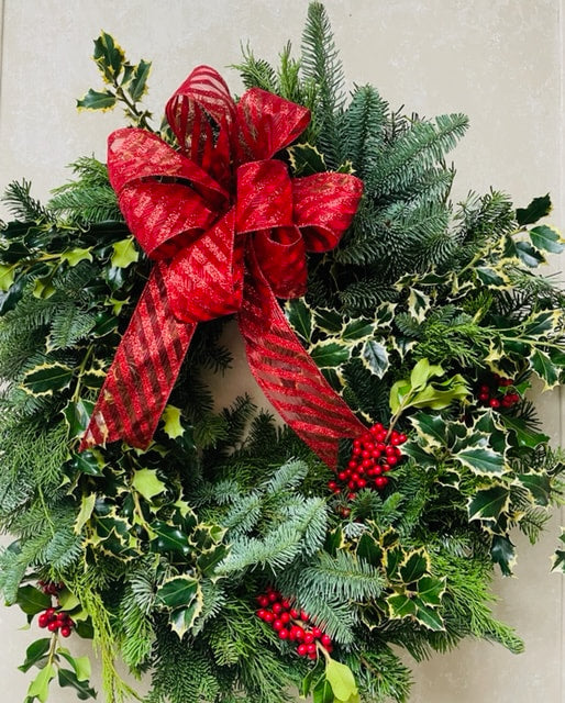 Pine, fir and holly berry Christmas Wreath