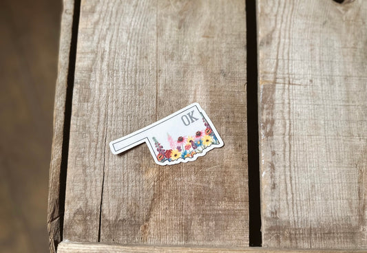 Floral Oklahoma Sticker