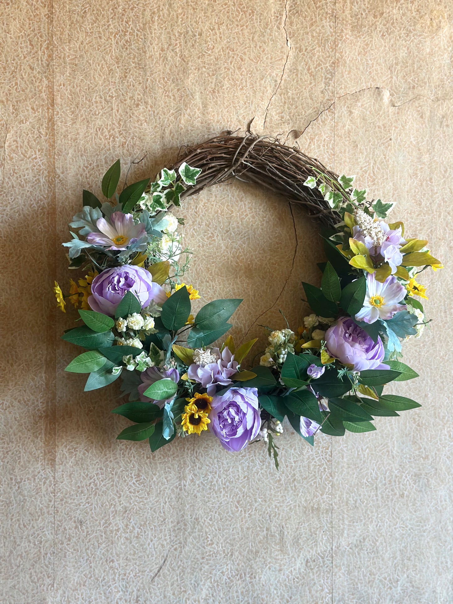 Purple & Sunflower Silk Wreath