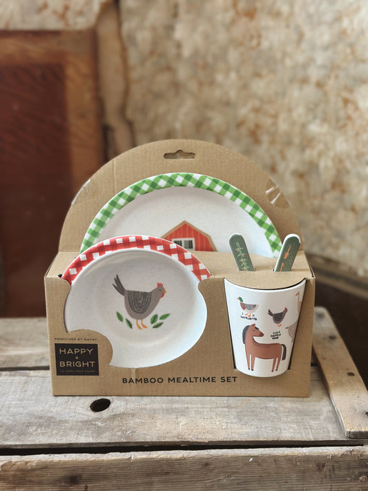 Little Farm Bamboo Mealtime Set