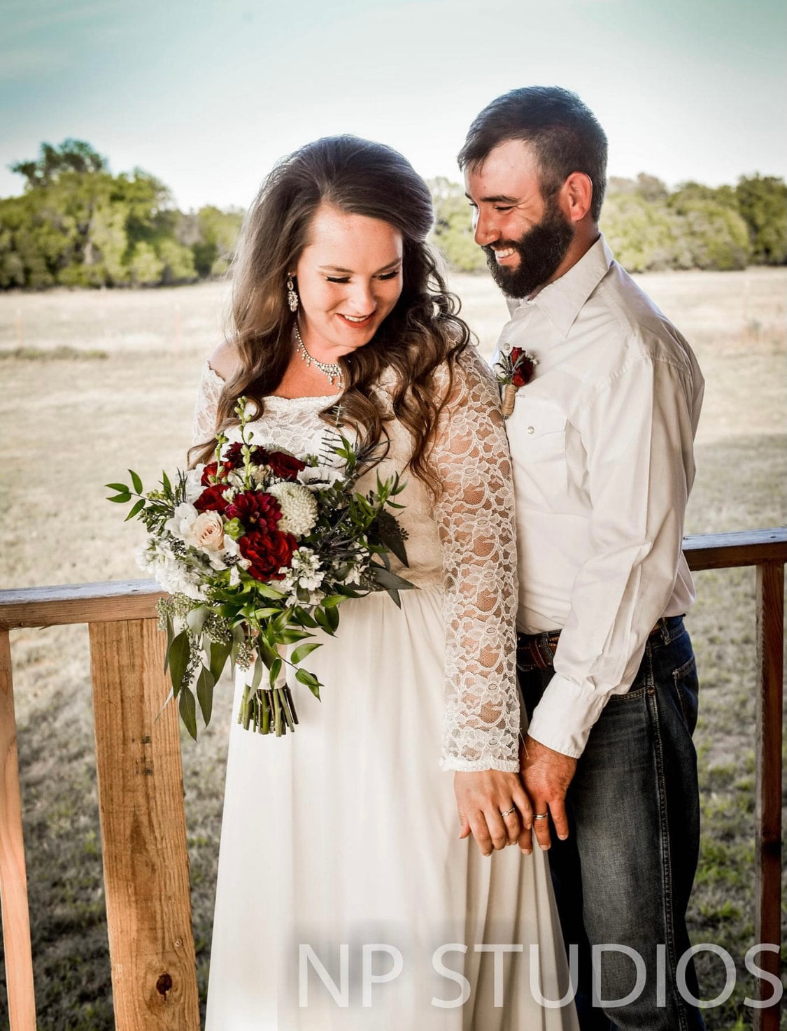 Burgundy and Cream Wedding Bouquet
