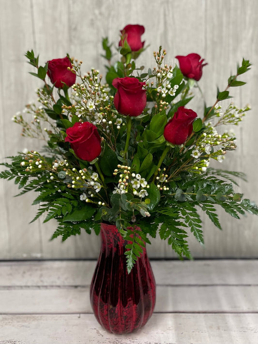 Valentine Half Dozen  Roses